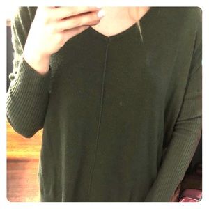 Olive green knit sweater size (S)